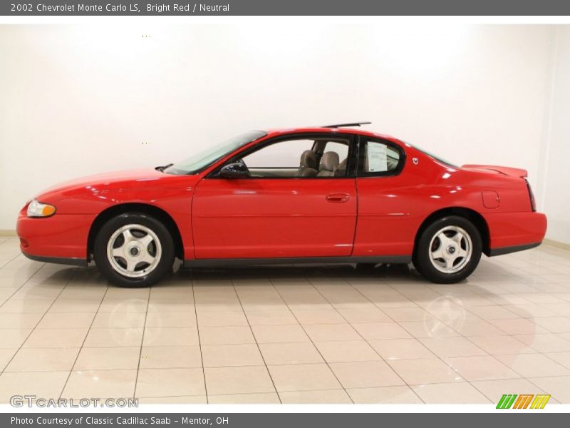 Bright Red / Neutral 2002 Chevrolet Monte Carlo LS