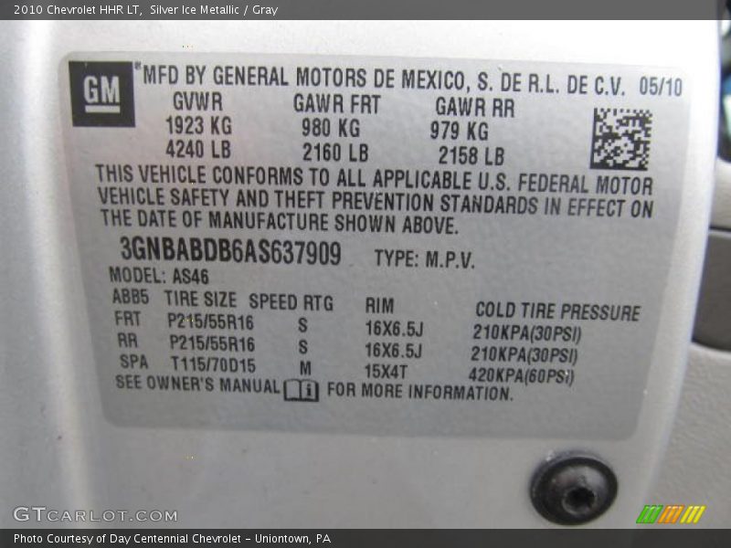 Silver Ice Metallic / Gray 2010 Chevrolet HHR LT