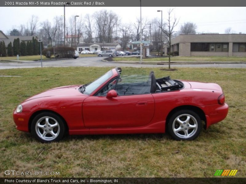 Classic Red / Black 2001 Mazda MX-5 Miata Roadster