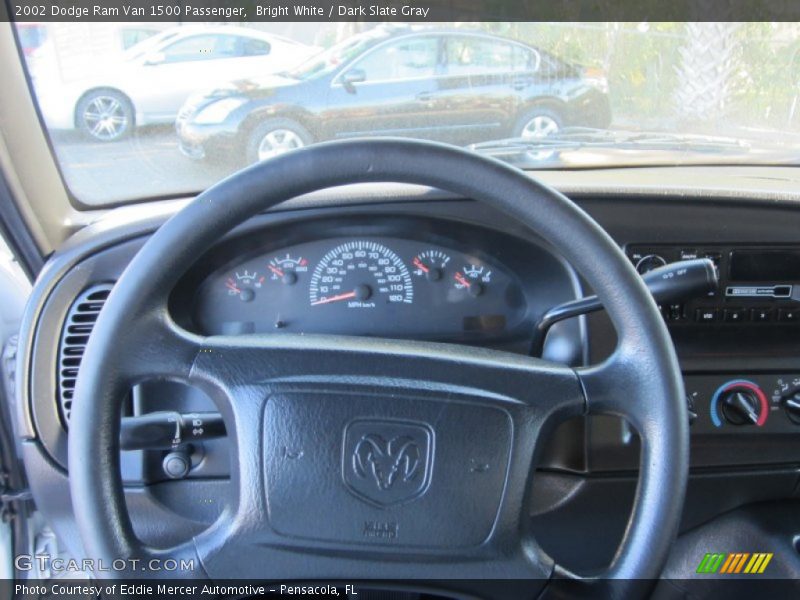 Bright White / Dark Slate Gray 2002 Dodge Ram Van 1500 Passenger