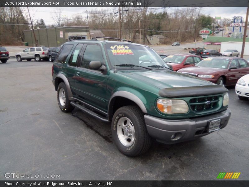 Tropic Green Metallic / Medium Prairie Tan 2000 Ford Explorer Sport 4x4