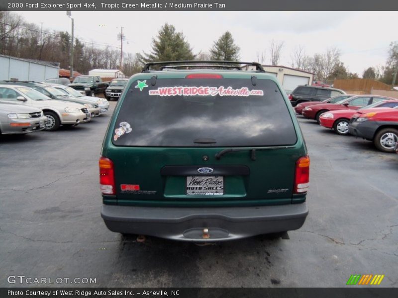 Tropic Green Metallic / Medium Prairie Tan 2000 Ford Explorer Sport 4x4