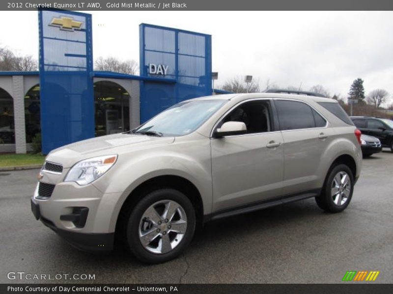 Gold Mist Metallic / Jet Black 2012 Chevrolet Equinox LT AWD