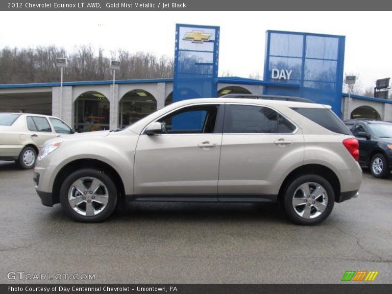 Gold Mist Metallic / Jet Black 2012 Chevrolet Equinox LT AWD