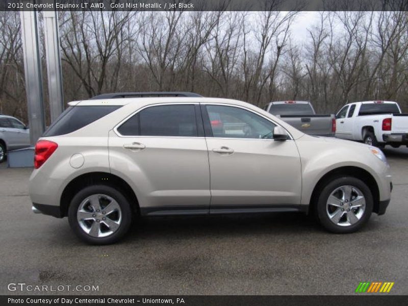Gold Mist Metallic / Jet Black 2012 Chevrolet Equinox LT AWD