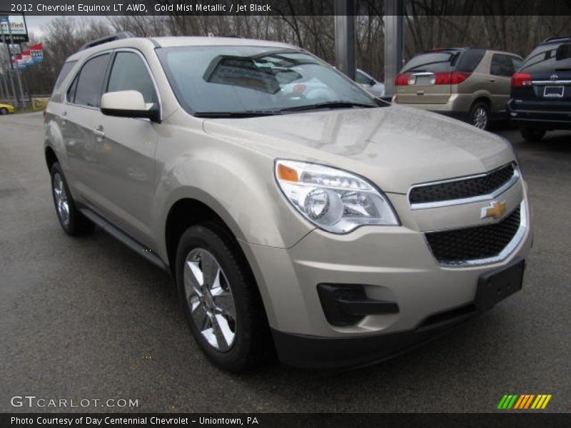 Gold Mist Metallic / Jet Black 2012 Chevrolet Equinox LT AWD