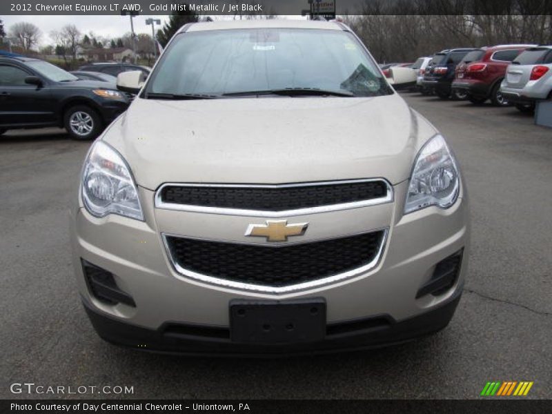 Gold Mist Metallic / Jet Black 2012 Chevrolet Equinox LT AWD