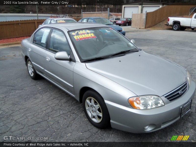 Pewter Grey / Grey 2003 Kia Spectra Sedan