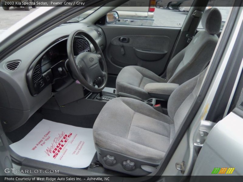 Pewter Grey / Grey 2003 Kia Spectra Sedan