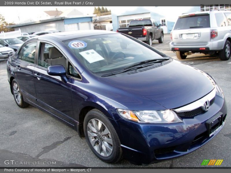 Royal Blue Pearl / Gray 2009 Honda Civic EX Sedan