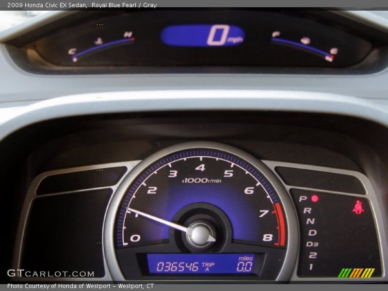 Royal Blue Pearl / Gray 2009 Honda Civic EX Sedan