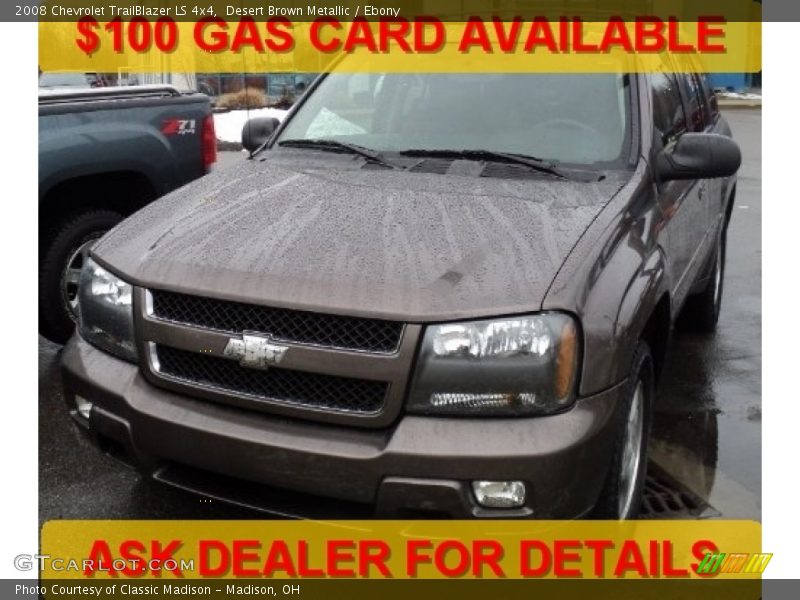 Desert Brown Metallic / Ebony 2008 Chevrolet TrailBlazer LS 4x4