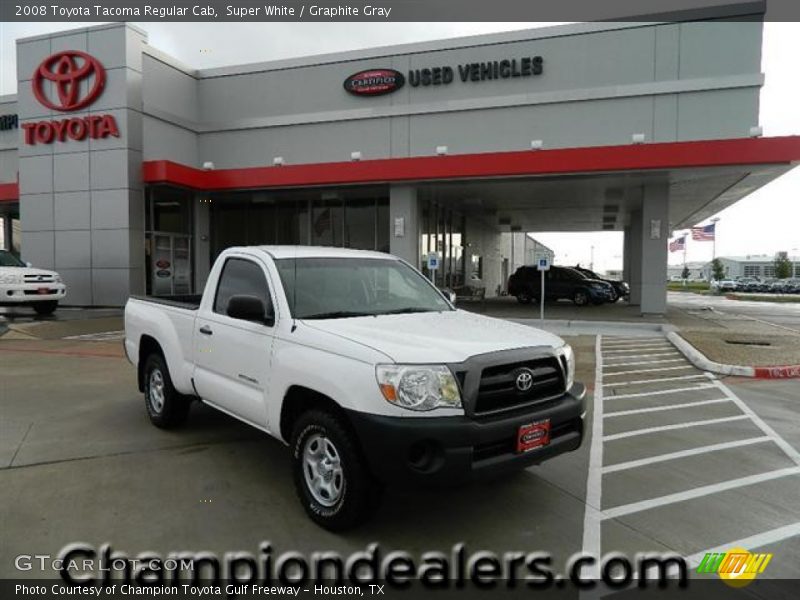 Super White / Graphite Gray 2008 Toyota Tacoma Regular Cab