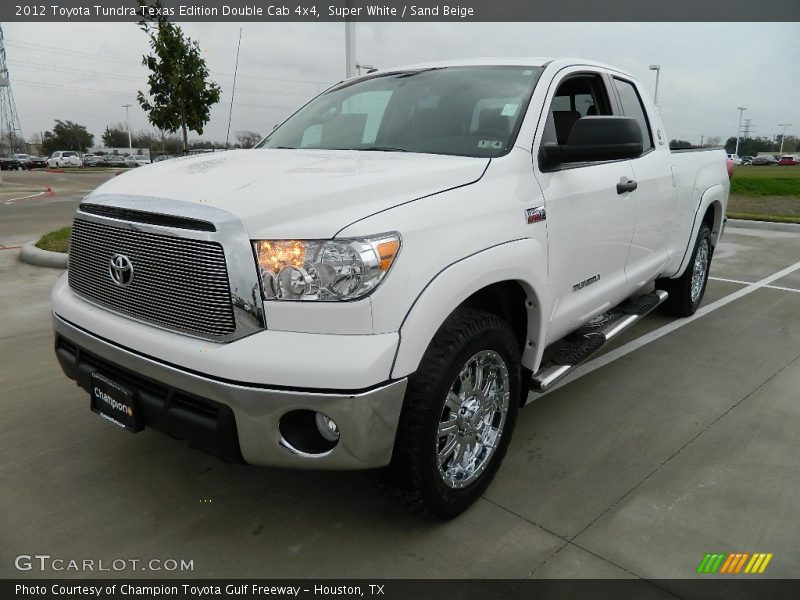 Super White / Sand Beige 2012 Toyota Tundra Texas Edition Double Cab 4x4