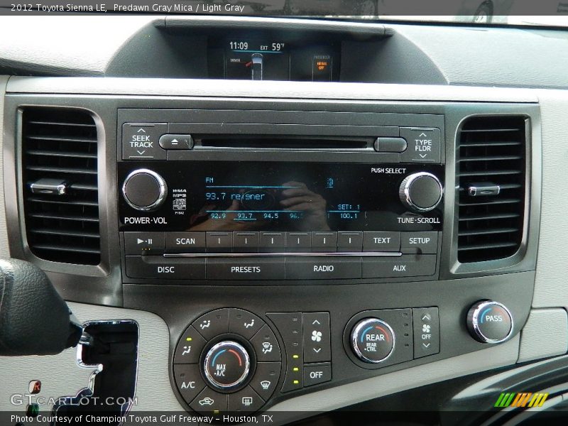 Predawn Gray Mica / Light Gray 2012 Toyota Sienna LE