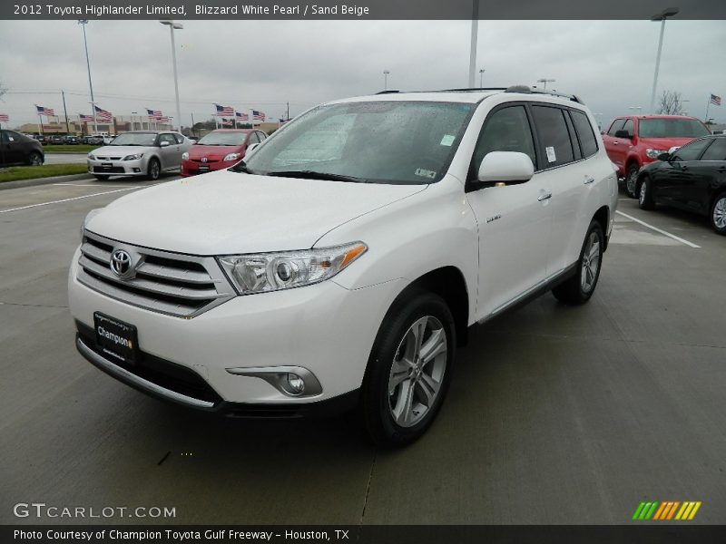 Blizzard White Pearl / Sand Beige 2012 Toyota Highlander Limited