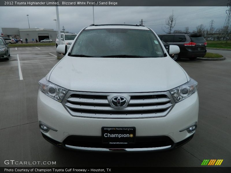 Blizzard White Pearl / Sand Beige 2012 Toyota Highlander Limited