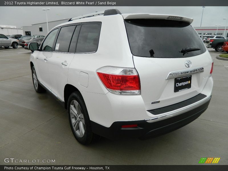 Blizzard White Pearl / Sand Beige 2012 Toyota Highlander Limited