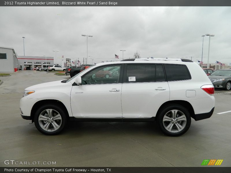 Blizzard White Pearl / Sand Beige 2012 Toyota Highlander Limited