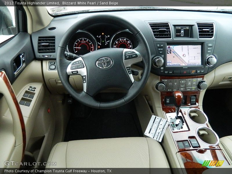 Blizzard White Pearl / Sand Beige 2012 Toyota Highlander Limited