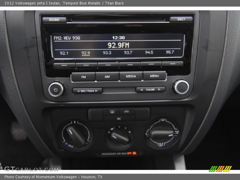 Tempest Blue Metallic / Titan Black 2012 Volkswagen Jetta S Sedan