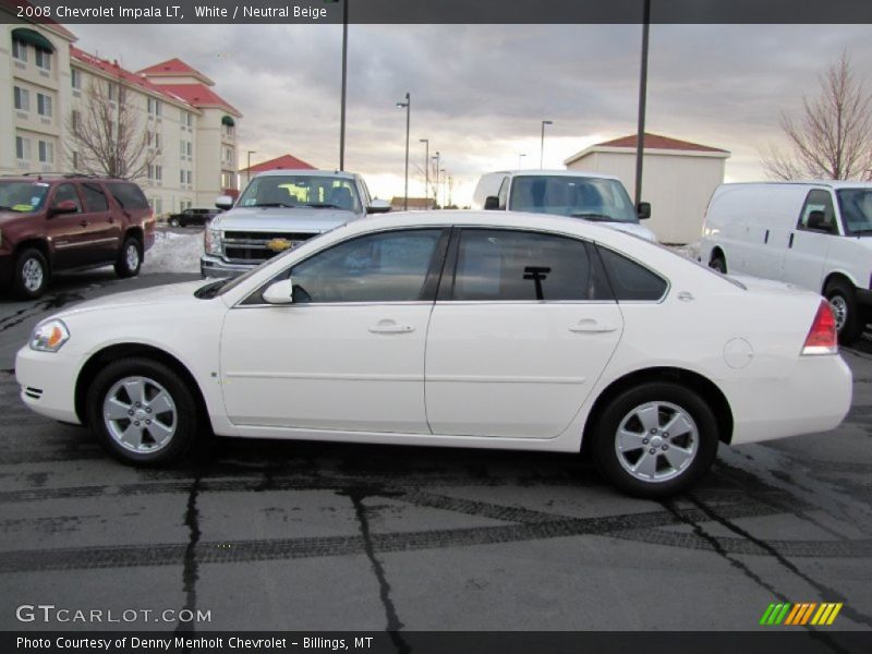 White / Neutral Beige 2008 Chevrolet Impala LT