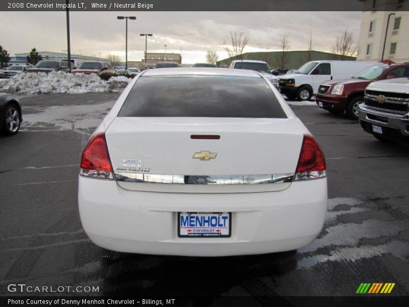 White / Neutral Beige 2008 Chevrolet Impala LT