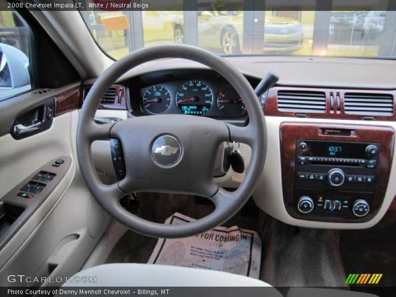 White / Neutral Beige 2008 Chevrolet Impala LT