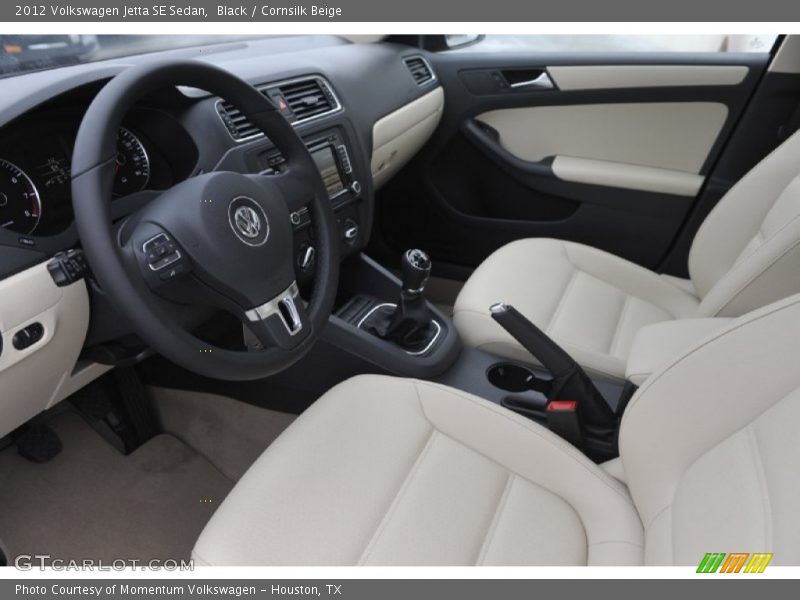 Black / Cornsilk Beige 2012 Volkswagen Jetta SE Sedan