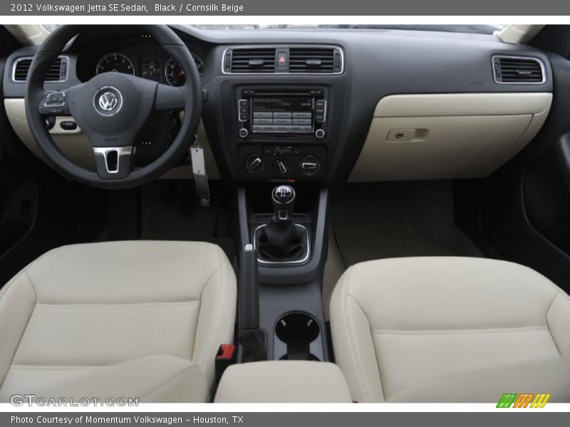 Black / Cornsilk Beige 2012 Volkswagen Jetta SE Sedan
