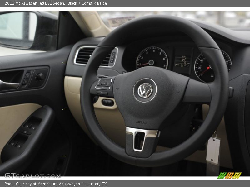 Black / Cornsilk Beige 2012 Volkswagen Jetta SE Sedan