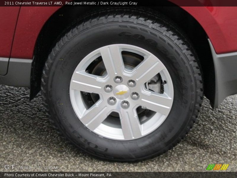 Red Jewel Metallic / Dark Gray/Light Gray 2011 Chevrolet Traverse LT AWD