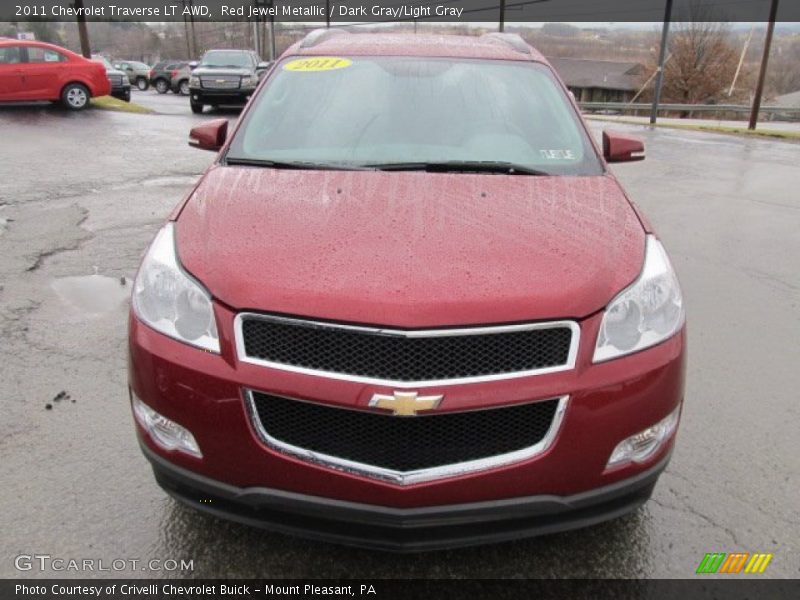 Red Jewel Metallic / Dark Gray/Light Gray 2011 Chevrolet Traverse LT AWD