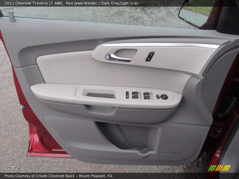 Red Jewel Metallic / Dark Gray/Light Gray 2011 Chevrolet Traverse LT AWD