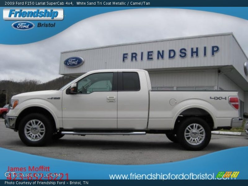 White Sand Tri Coat Metallic / Camel/Tan 2009 Ford F150 Lariat SuperCab 4x4