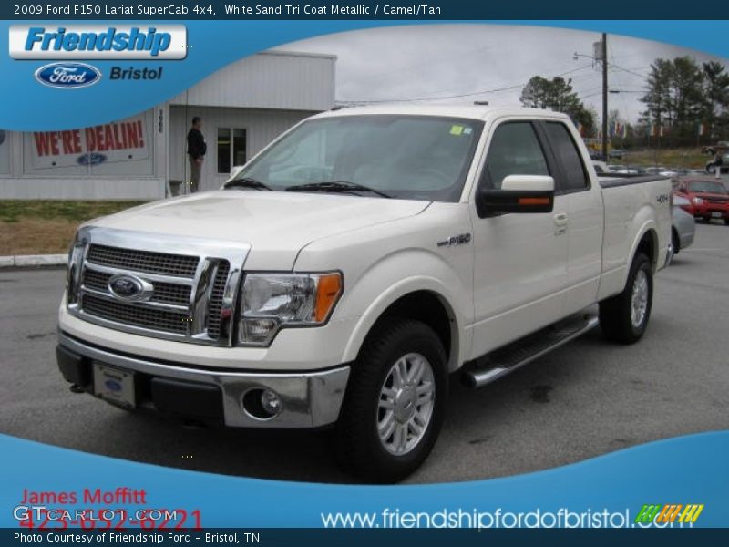 White Sand Tri Coat Metallic / Camel/Tan 2009 Ford F150 Lariat SuperCab 4x4