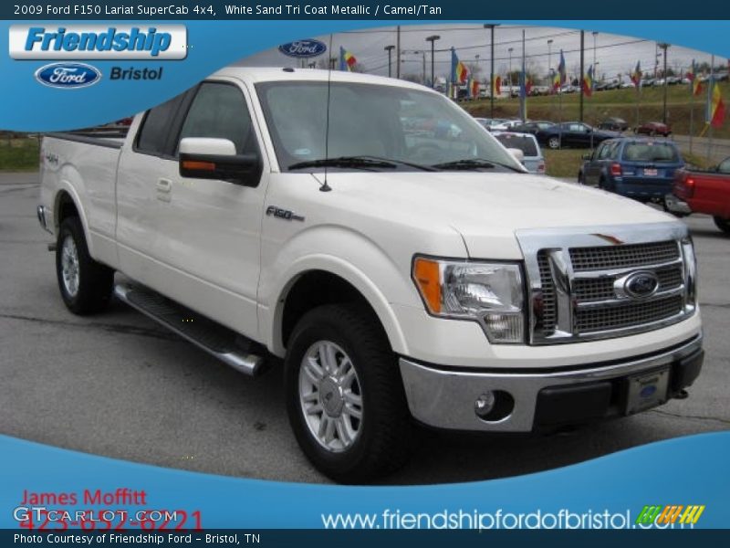White Sand Tri Coat Metallic / Camel/Tan 2009 Ford F150 Lariat SuperCab 4x4