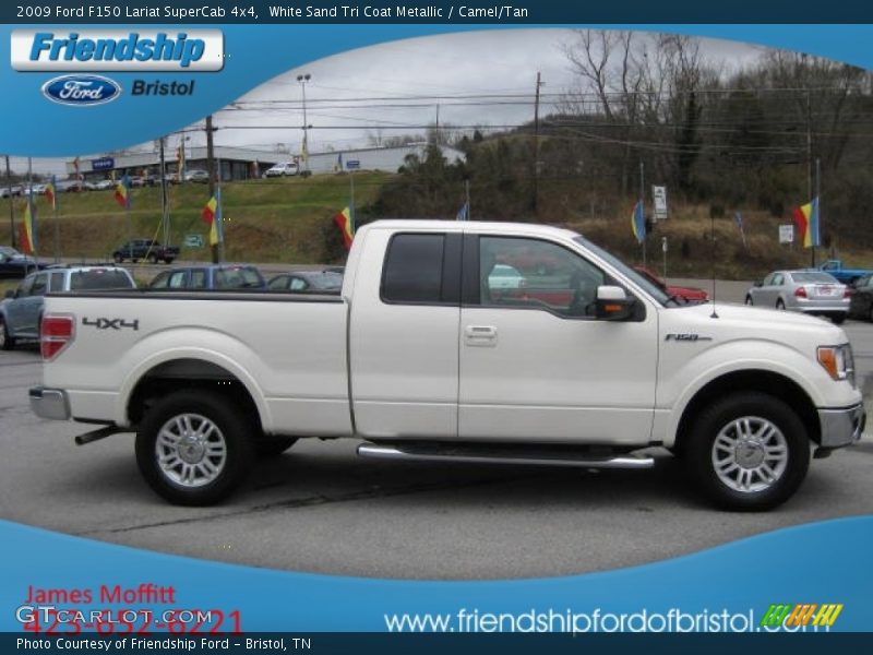 White Sand Tri Coat Metallic / Camel/Tan 2009 Ford F150 Lariat SuperCab 4x4