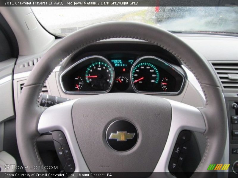 Red Jewel Metallic / Dark Gray/Light Gray 2011 Chevrolet Traverse LT AWD