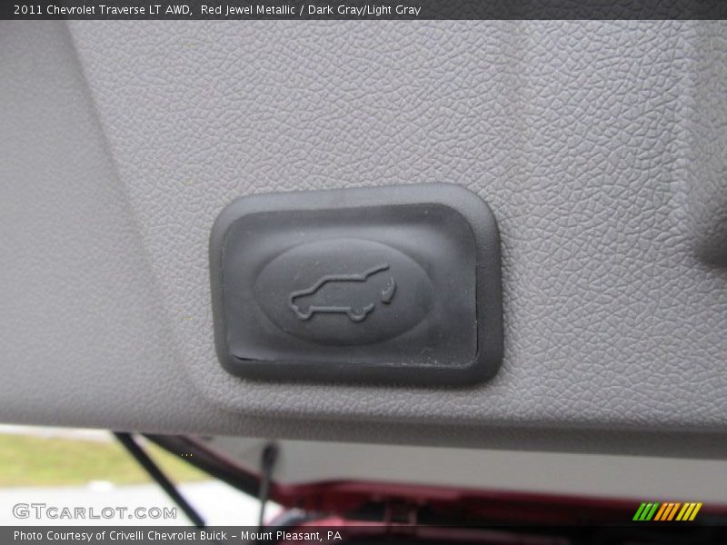 Red Jewel Metallic / Dark Gray/Light Gray 2011 Chevrolet Traverse LT AWD