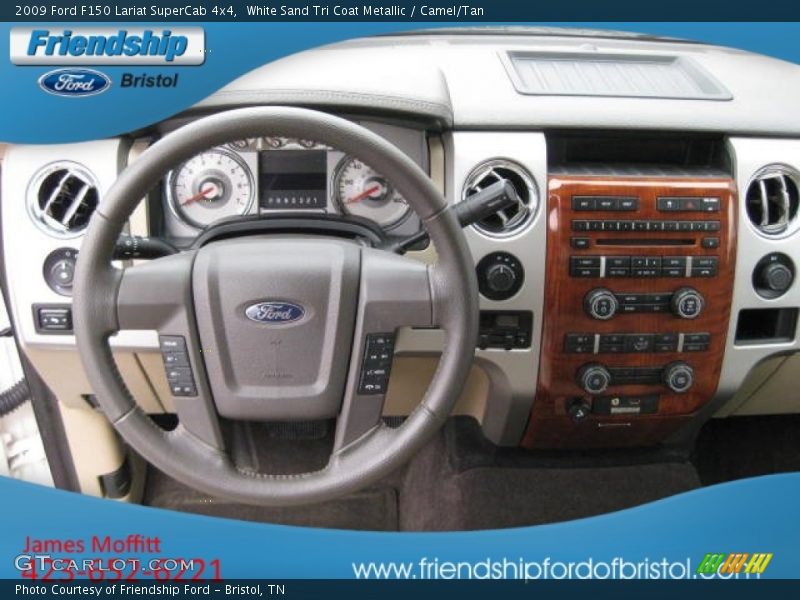 White Sand Tri Coat Metallic / Camel/Tan 2009 Ford F150 Lariat SuperCab 4x4