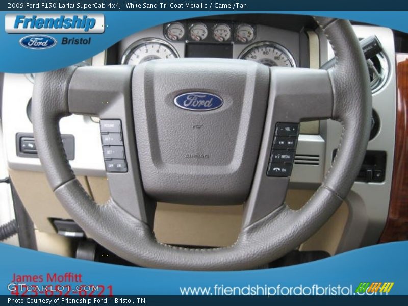 White Sand Tri Coat Metallic / Camel/Tan 2009 Ford F150 Lariat SuperCab 4x4