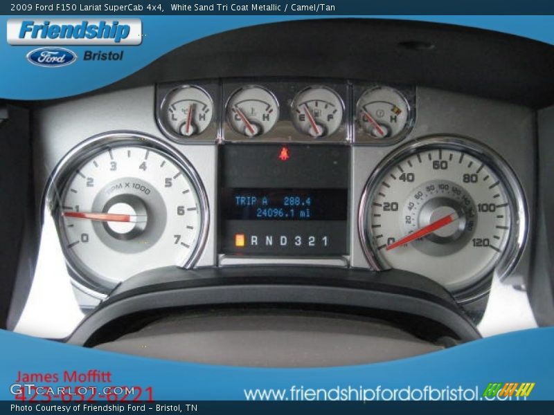 White Sand Tri Coat Metallic / Camel/Tan 2009 Ford F150 Lariat SuperCab 4x4