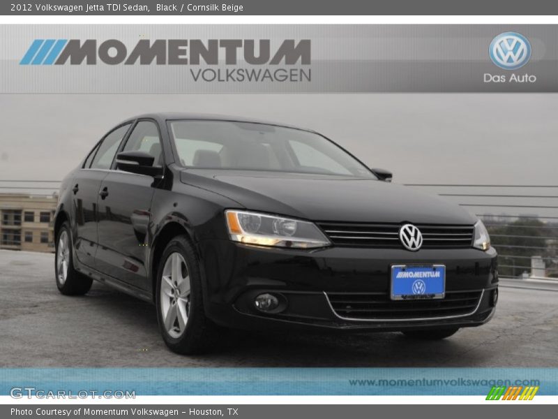 Black / Cornsilk Beige 2012 Volkswagen Jetta TDI Sedan