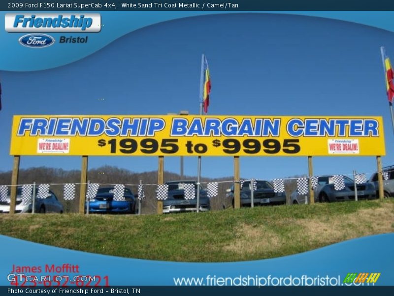 White Sand Tri Coat Metallic / Camel/Tan 2009 Ford F150 Lariat SuperCab 4x4
