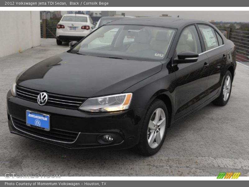 Black / Cornsilk Beige 2012 Volkswagen Jetta TDI Sedan