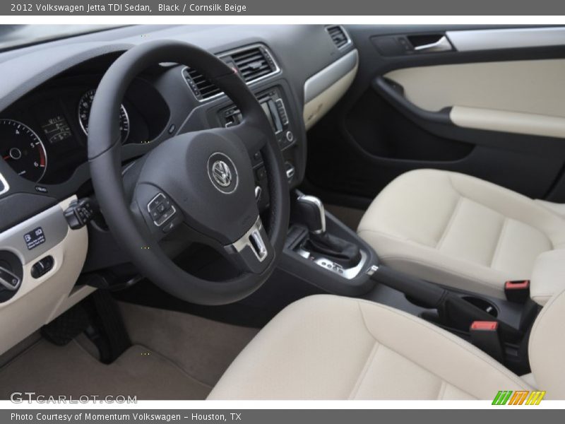 Black / Cornsilk Beige 2012 Volkswagen Jetta TDI Sedan