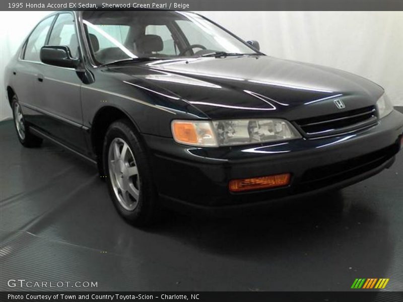 Sherwood Green Pearl / Beige 1995 Honda Accord EX Sedan