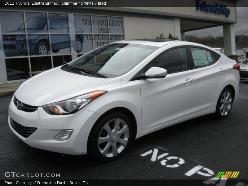 Shimmering White / Black 2012 Hyundai Elantra Limited