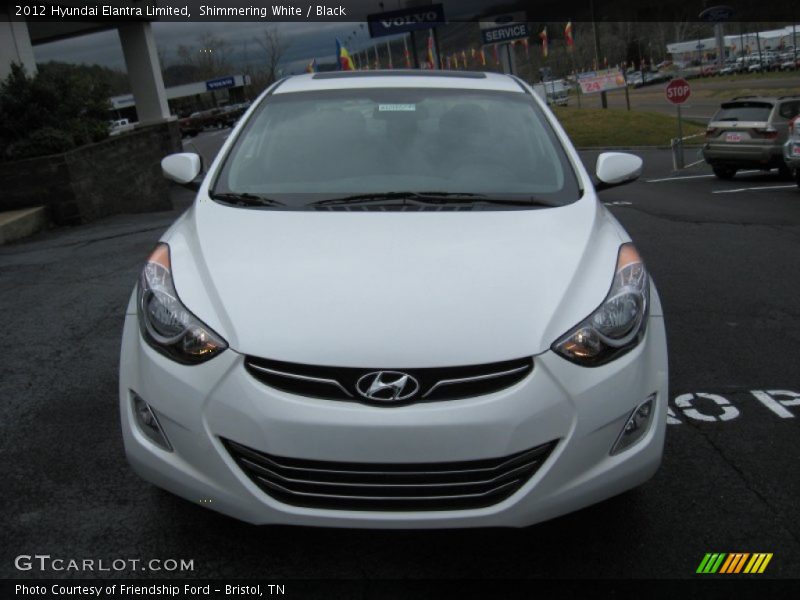 Shimmering White / Black 2012 Hyundai Elantra Limited
